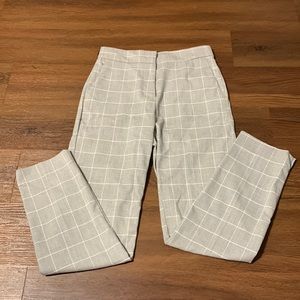 Zara straight legged grey with with stripes pants